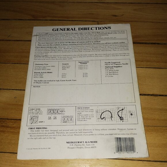 Plastic Canvas Christmas Time Leaflet #144 (Leisure Arts, 1990) - Picture 2 of 2